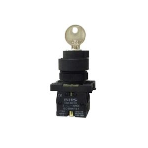 Comutador 3 Posições Fixas 22Mm Hb2-Eg03 2Na Com Chave Plástico Bhs