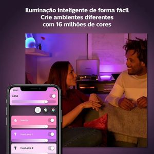 Philips Hue Go Luminária LED De Mesa Inteligente E Portátil White and Color Bluetooth E Zigbee Philips