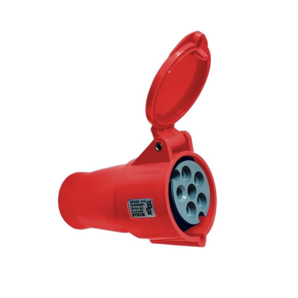 Acoplamento 3P+T+N 32A 380/440V Vermelho 6H Ip44 Albany Steck | ANDRA