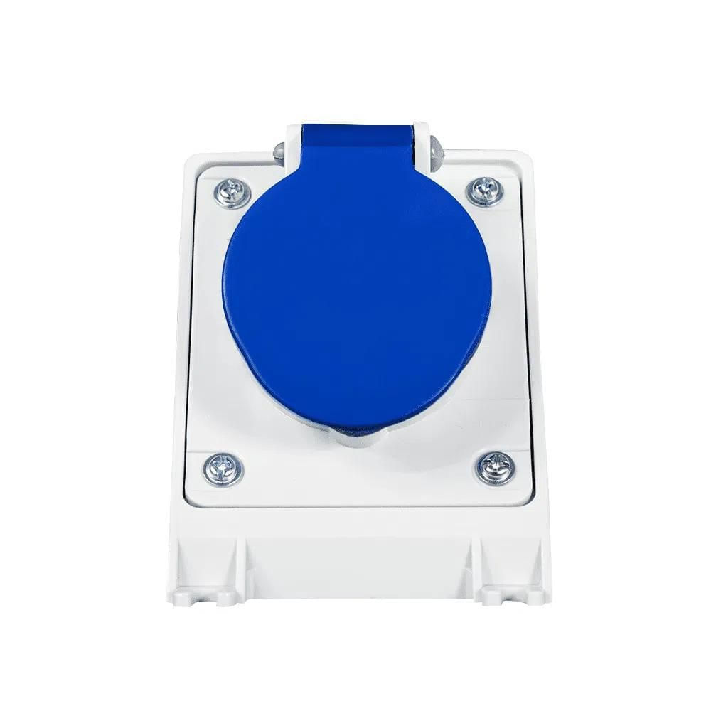 Tomada De Sobrepor 3P+T 32A 220/240V N-4209 Azul 9H Newkon Steck