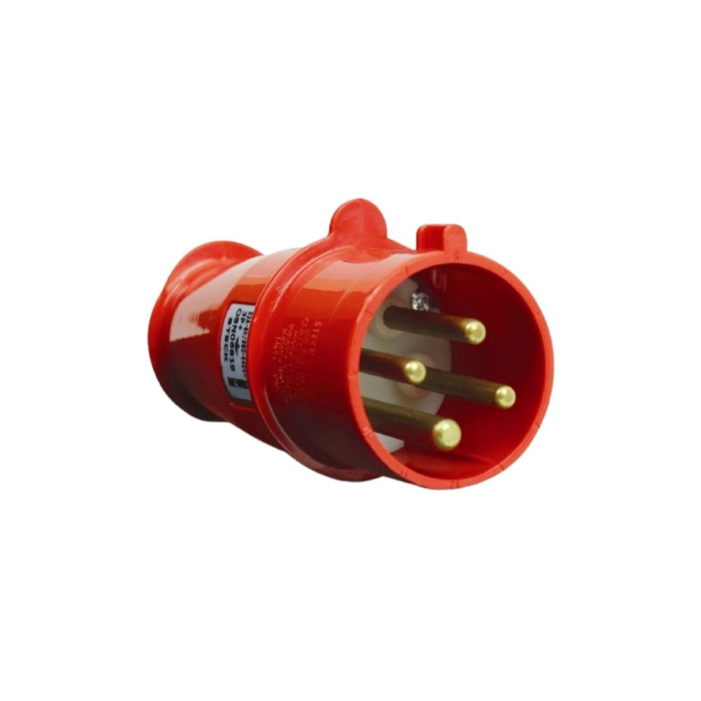 Plug Macho 3P+T 16A 380/4430V Vermelho 6H Brasikon Steck| ANDRA