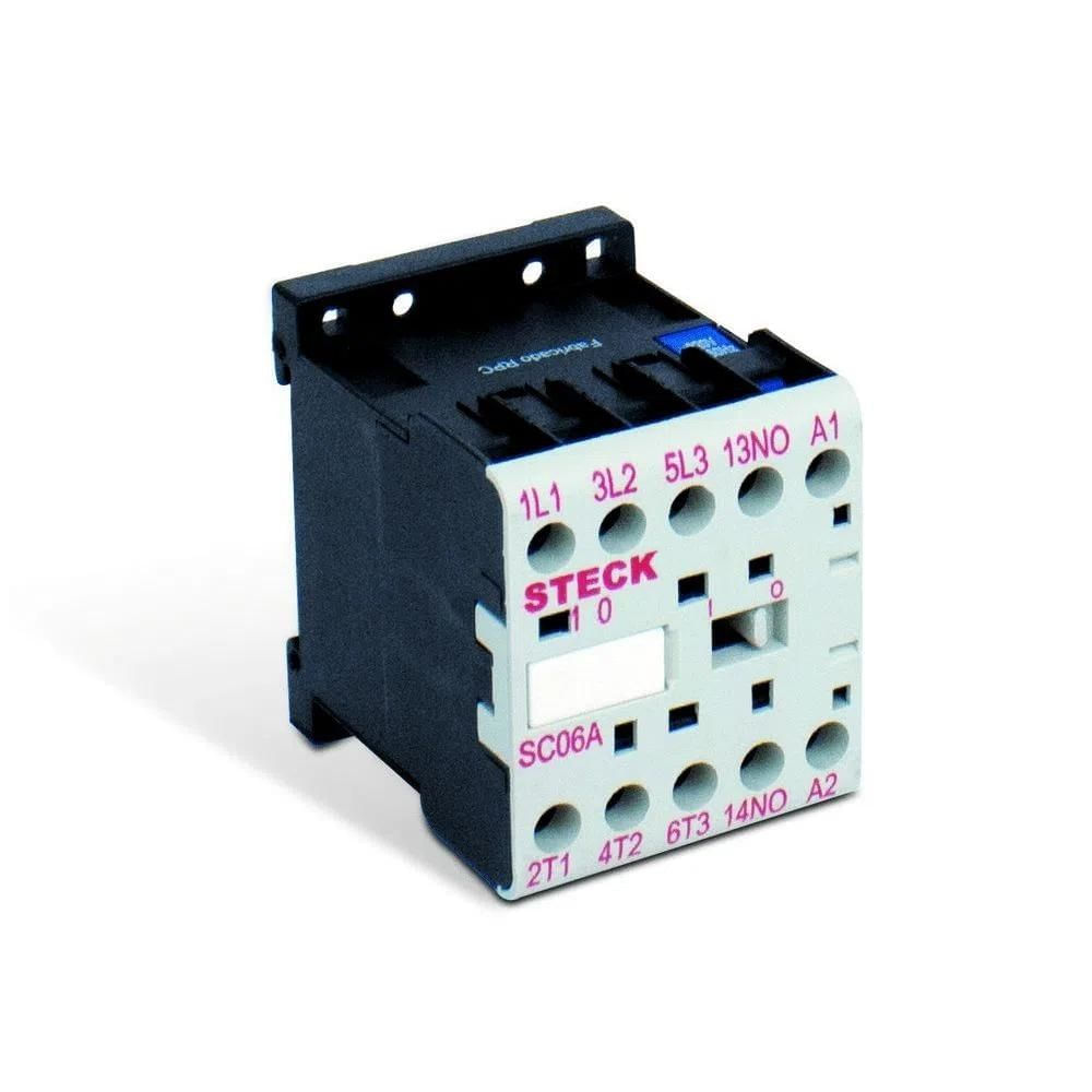 Contator 3P Mini 6A 220V 50/60Hz 1Na Sc06A10M30 Steck| ANDRA