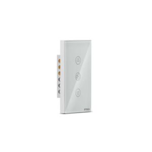 Conjunto Interruptor Controle Ventilador 4x2 Touch 3 Módulos Branco Steck