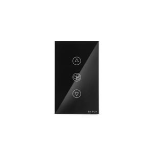 Conjunto Interruptor Controle Ventilador 4x2 Touch 3 Módulos Preto Steck