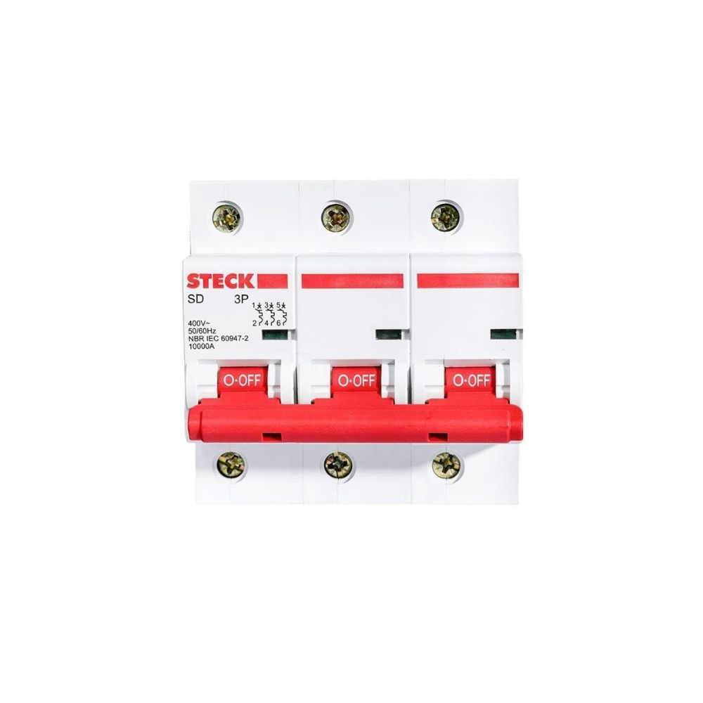 Disjuntor 3P 80A C 10Ka 230V Sdd3C80 Steck | ANDRA
