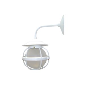 Arandela Alumínio 1XE-27 Branca Com Globo Liso Fosco Fm