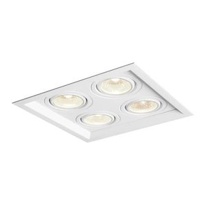 Luminaria De Embutir Quadrada Para 4 Lâmpadas Gu10 Recuado Ii Newline