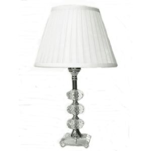 Abajur 1XE-27 Cristal Intermediário 511 Cúpula Branco 47Cm Uni Presentes