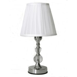 Abajur 1XE-27 Cristal Toque Pequeno 311 Cúpula Branco 34Cm Uni Presentes