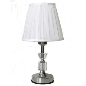 Abajur 1XE-27 Cristal Toque Pequeno 333 Cúpula Branco 34Cm Uni Presentes