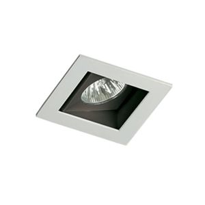 Spot de Embutir Quadrada Direcionável Para 1 Lâmpada Dicróica GU10 Branco E Preto Laini Revoluz