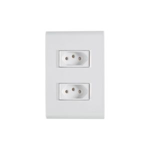 Conjunto Montado Tomada Dupla 2P+T 10A 250V Pb Branca Liz Tramontina