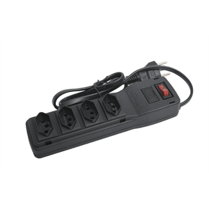 Filtro De Linha 4 Tomadas 2P+T Pb Pvc Preto Multicraft
