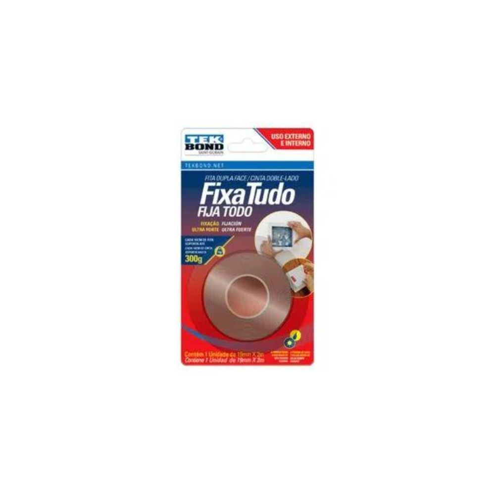 Fita Dupla Face em Silicone Interna 25mm com 2 Metros - Tekbond