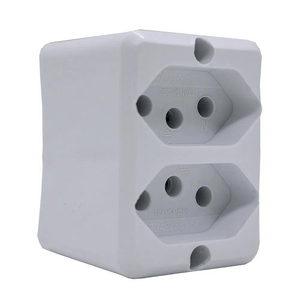 Módulo Tomada De Sobrepor Dupla 2P+T 20A 250V Pb Branco Mobili Transmóbil