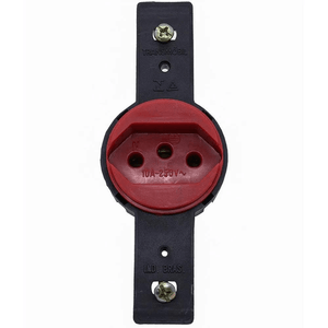 Módulo Tomada 2P+T 10A 250V Pb Face Vermelho Preto Transmóbil
