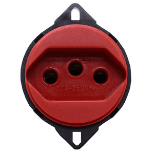 Módulo Tomada 2P+T 20A 250V Pb Vermelho Para Piso Transmóbil