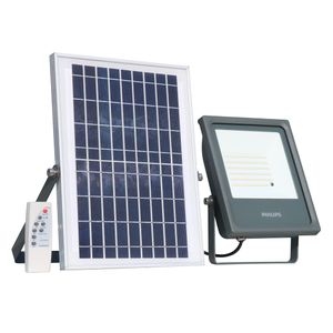 Refletor LED Bivolt Solar 10W 5700K Branco Frio 1000 Lúmens Com Painel Solar e Controle Remoto Inclusos Philips