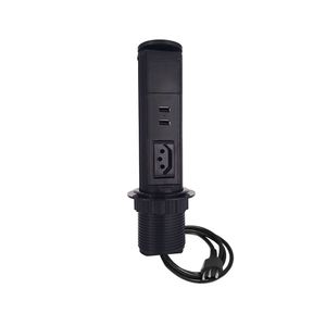 Mini Totem De Mesa Manual Para 1 Tomada 2P+T 10A Pb E 2 Usb Preto QTMov Dutotec