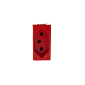 Módulo Tomada 2P+T 10A 250V Pb Vermelho Borne Parafuso Pial Plus+