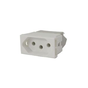 Módulo Tomada 2P+T 10A 250V Pb Branco Borne Automático Para Plus Pial