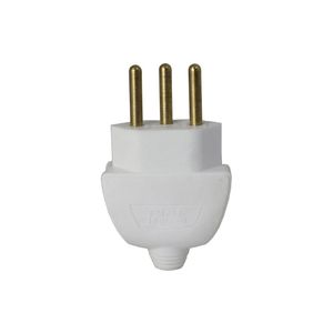 Plug 2P+T 10A 250V Pb Branco Axial Pial