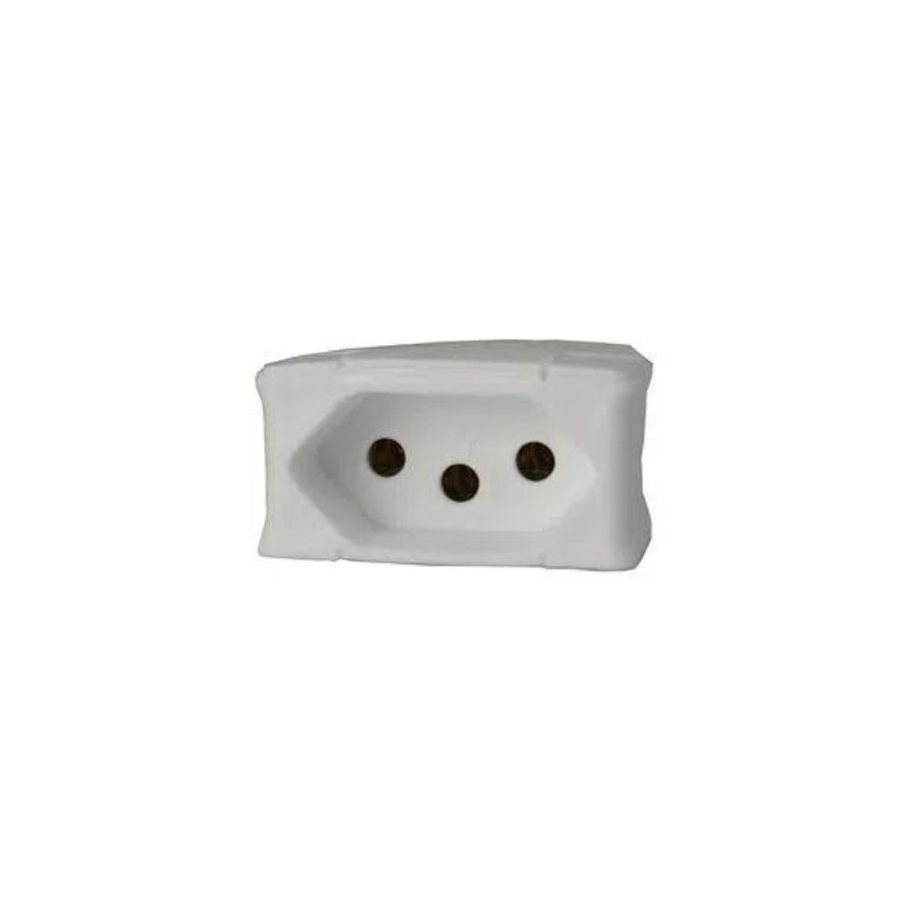 Plug 2P+T 20A 250V Pb Fêmea Branco Axial Pial| ANDRA
