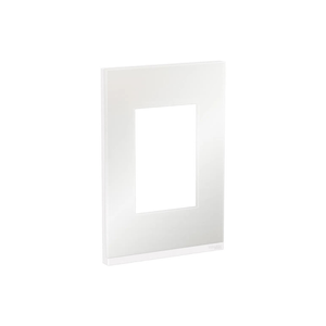 Placa 4X2 Para 3 Módulos Verticais Com Suporte Branco E Branco Glass Orion Schneider