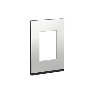 Placa 4X2 Para 3 Módulos Verticais Com Suporte Grafite E Aluminío Metal Orion Schneider