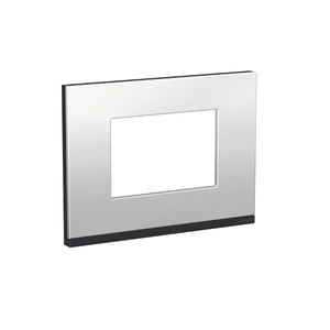Placa 4X2 Para 3 Módulos Horizontais Com Suporte Grafite E Aluminío Metal Orion Schneider