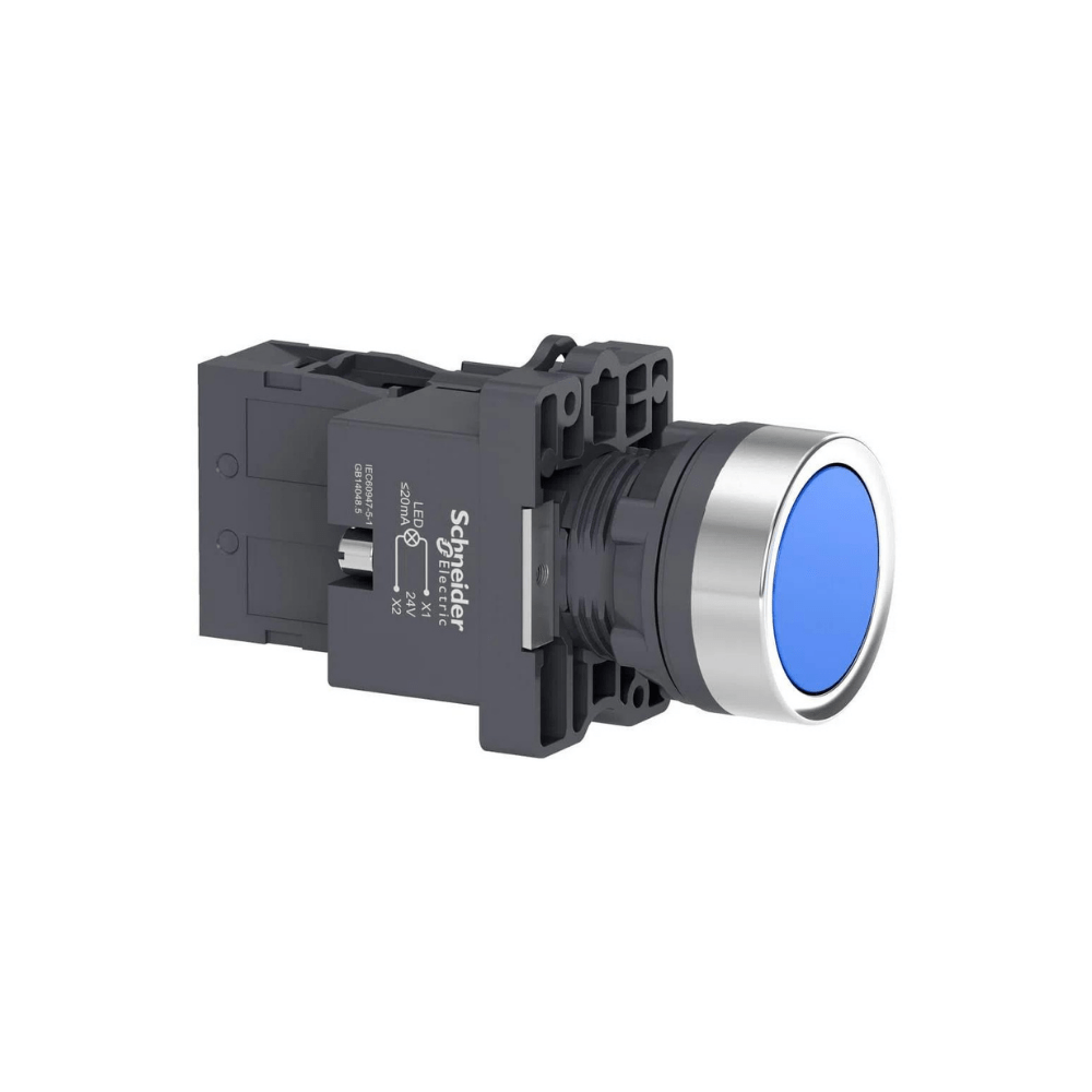 Botão 22Mm 1Na Led 24V Azul Iluminado Xa2Ew36B1 Plástico Schneider| ANDRA