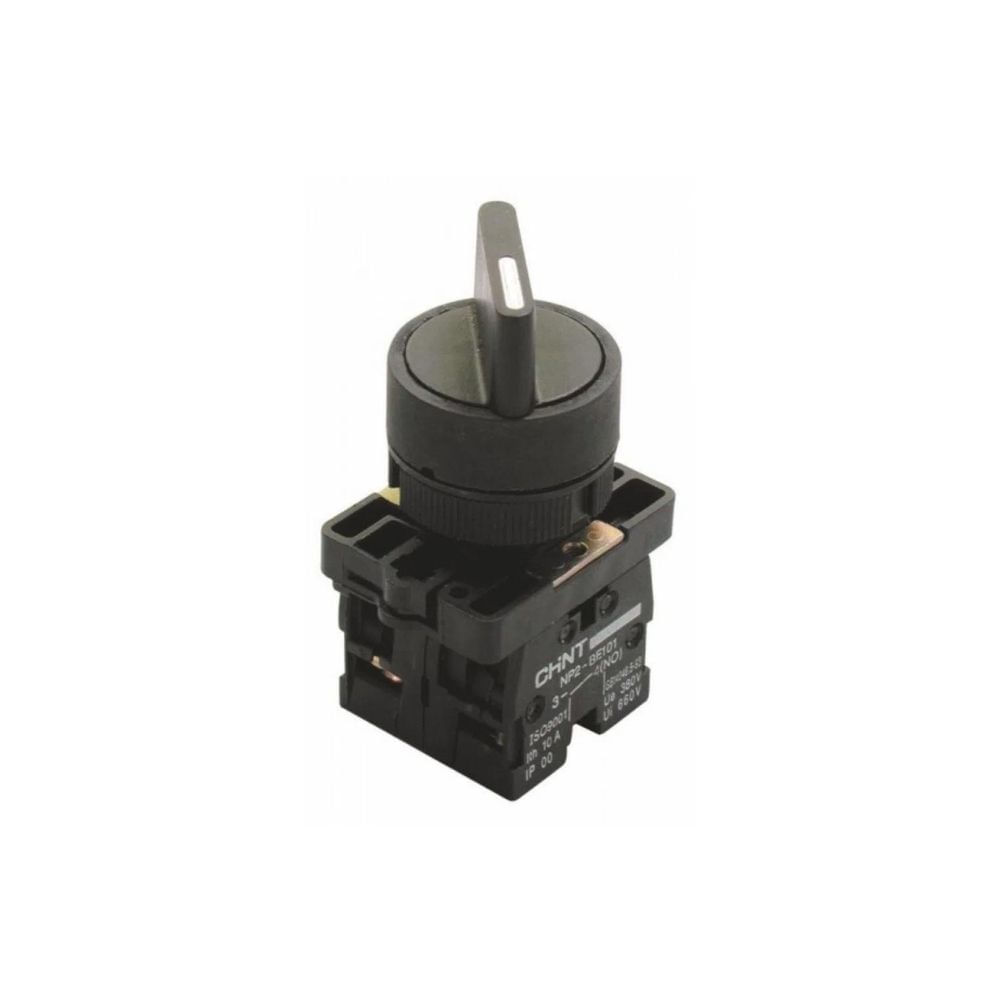 Comutador 2 Posições 22Mm 1NA Manopla Curta Plástico 2Posições Fixa Gnp2-Ed21 CHINT