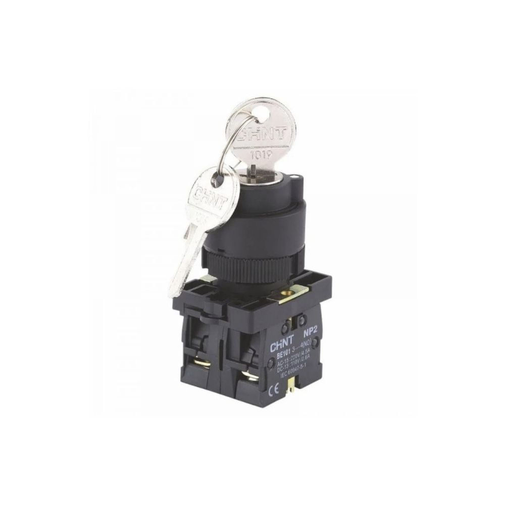 Comutador 2 Posições 22Mm 1NA Com Chave Plástico Gnp2-Eg21 CHINT