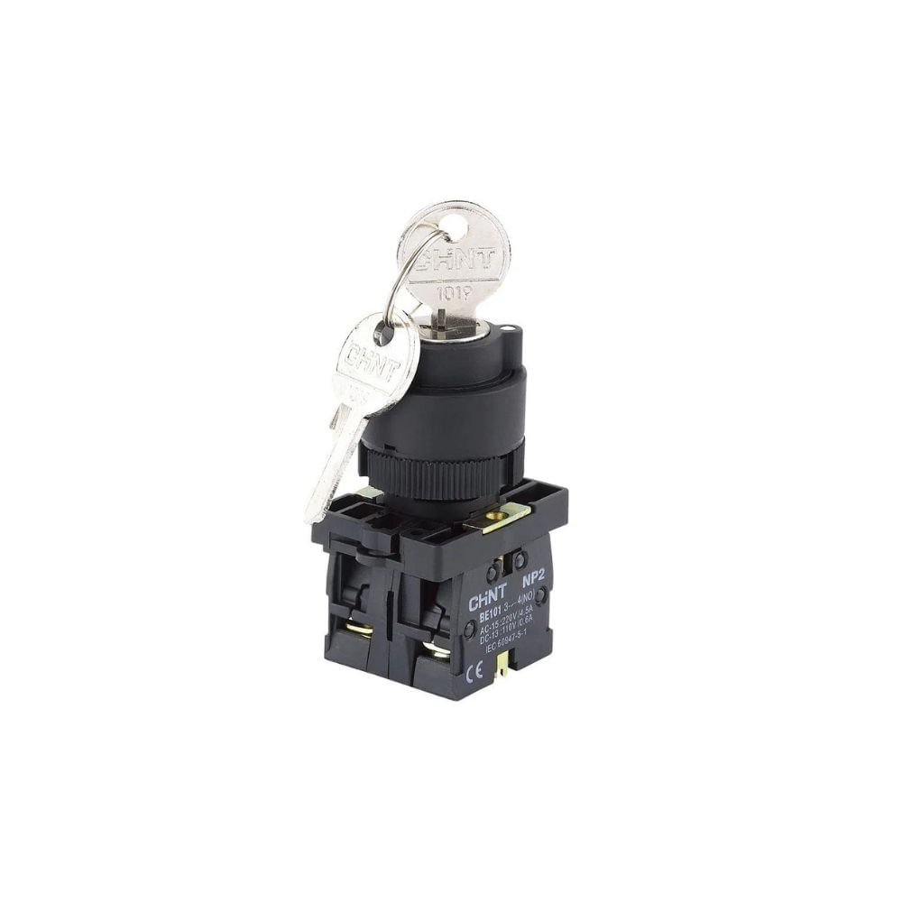 Comutador 3 Posições 22Mm 2NA Com Chave Plástico Gnp2-Eg33 CHINT
