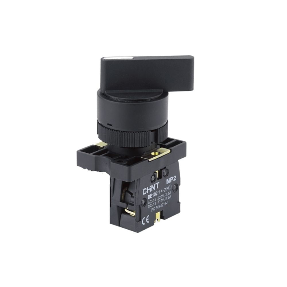 Comutador 2 Posições 22Mm 1NA Manopla Longa Plástico Preto Gnp2-Ej21 CHINT