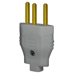 Plug 2P+T 10A 250V Pb Cinza Alumbra