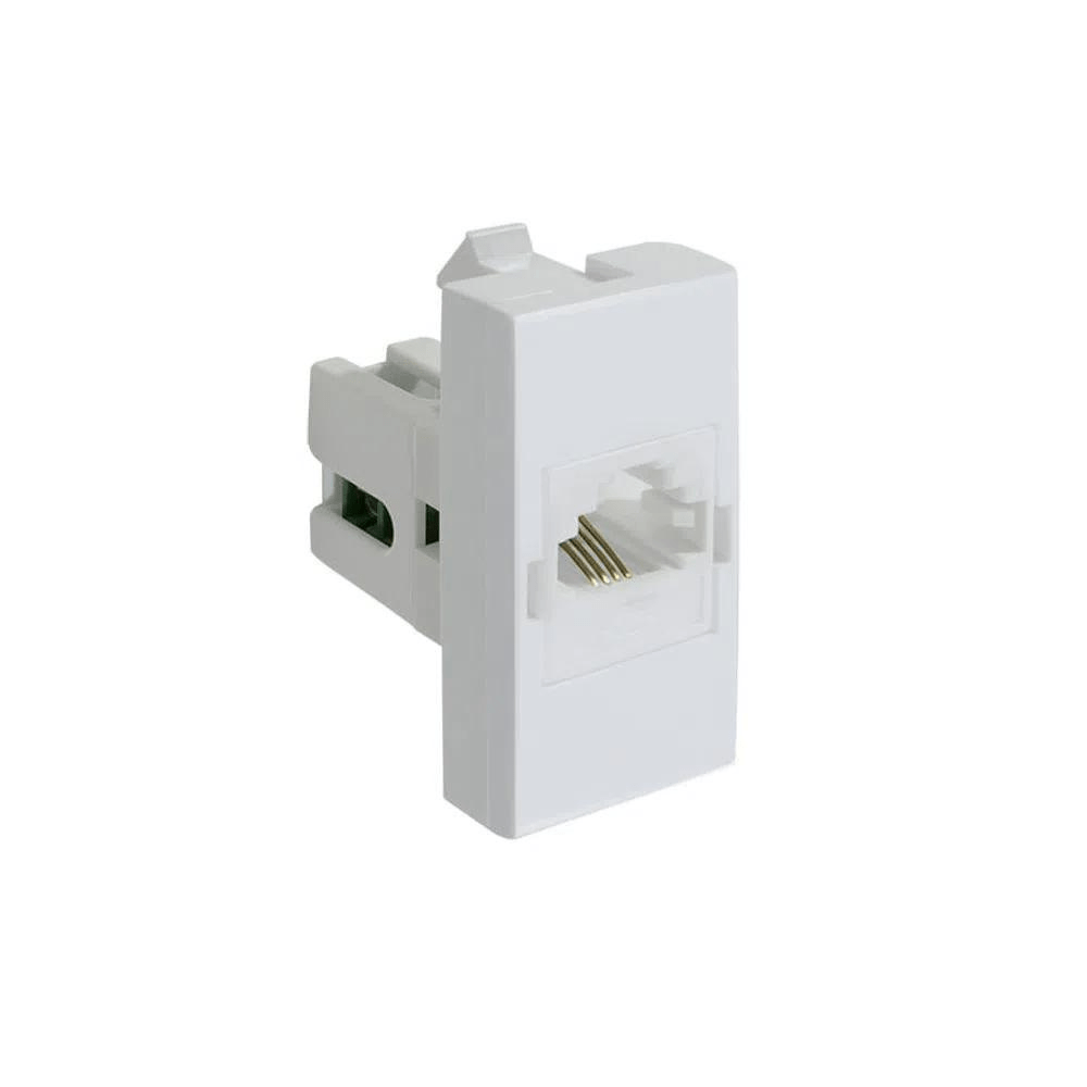 Módulo Tomada Telefone 2P Rj11 Branco Siena Alumbra