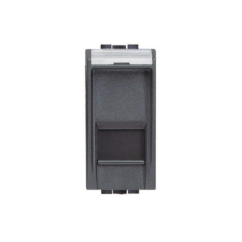 Módulo Tomada Informática Rj45 Cat6 Anthracite Preto Living Light Bticino