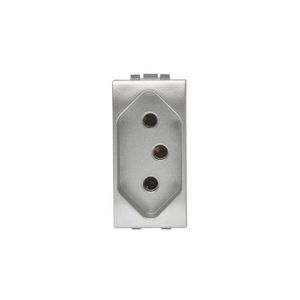 Módulo Tomada 2P+T 10A 250V Pb Tech Prata Living Light Bticino