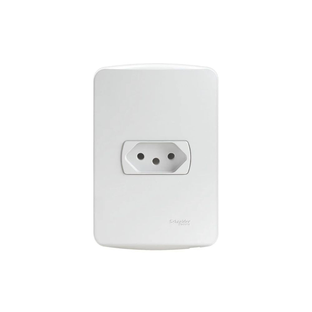 Conjunto Tomada 2p T 10a 250v Pl Branco Miluz Schneider