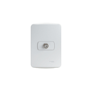 Conjunto Montado Tomada Antena Tv Cabo Coaxial 9Mm S3B64680 Branco Miluz Schneider