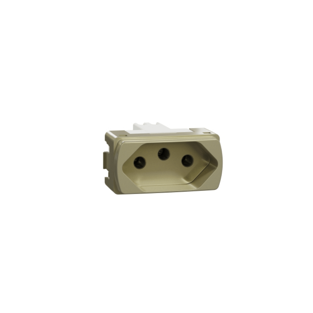 Módulo Tomada Br 2p T 10a 250v 1m Dourado Miluz Schneider