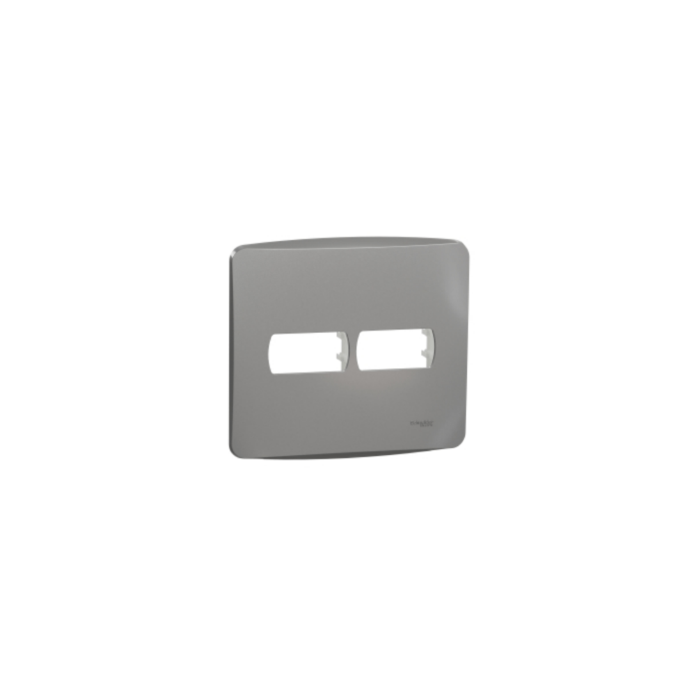 Placa 4X4 Para 2 Módulos Horizontal Com Suporte Alumínio Miluz S3B77422 Schneider