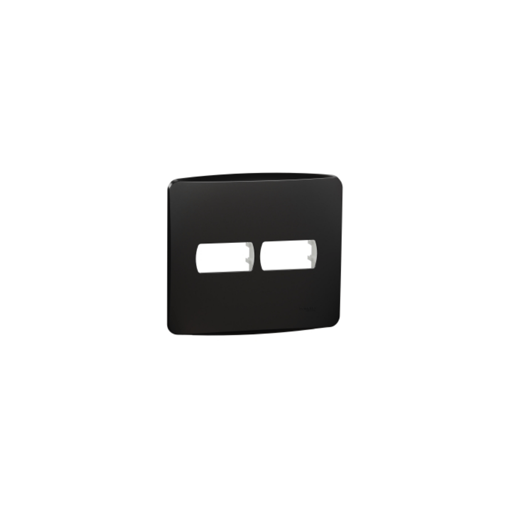 Placa 4X4 Para 2 Módulos Horizontal Com Suporte Preto Miluz S3B77424 Schneider