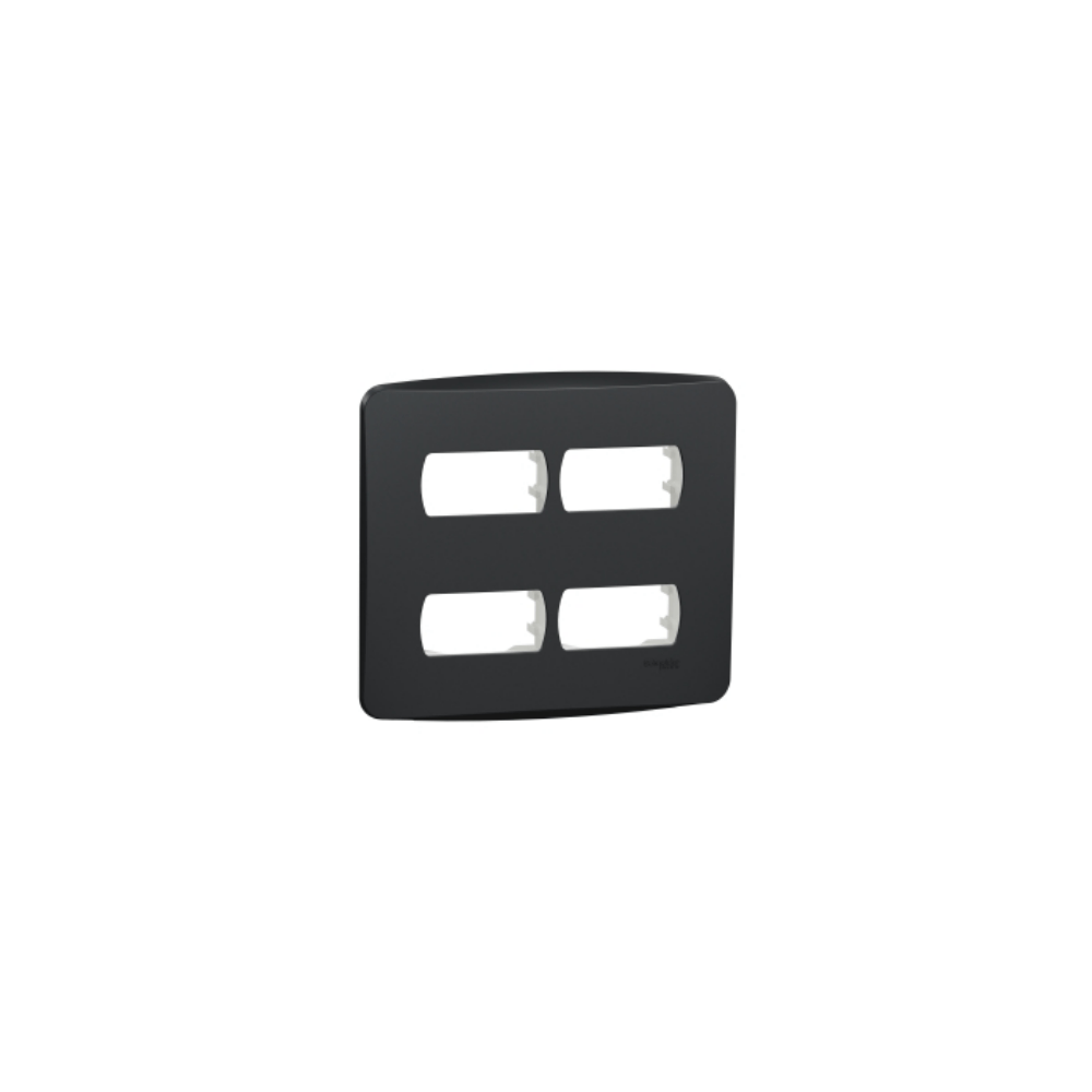 Placa 4X4 Para 4 Módulos Separados Com Suporte Grafite Miluz S3B77441 Schneider