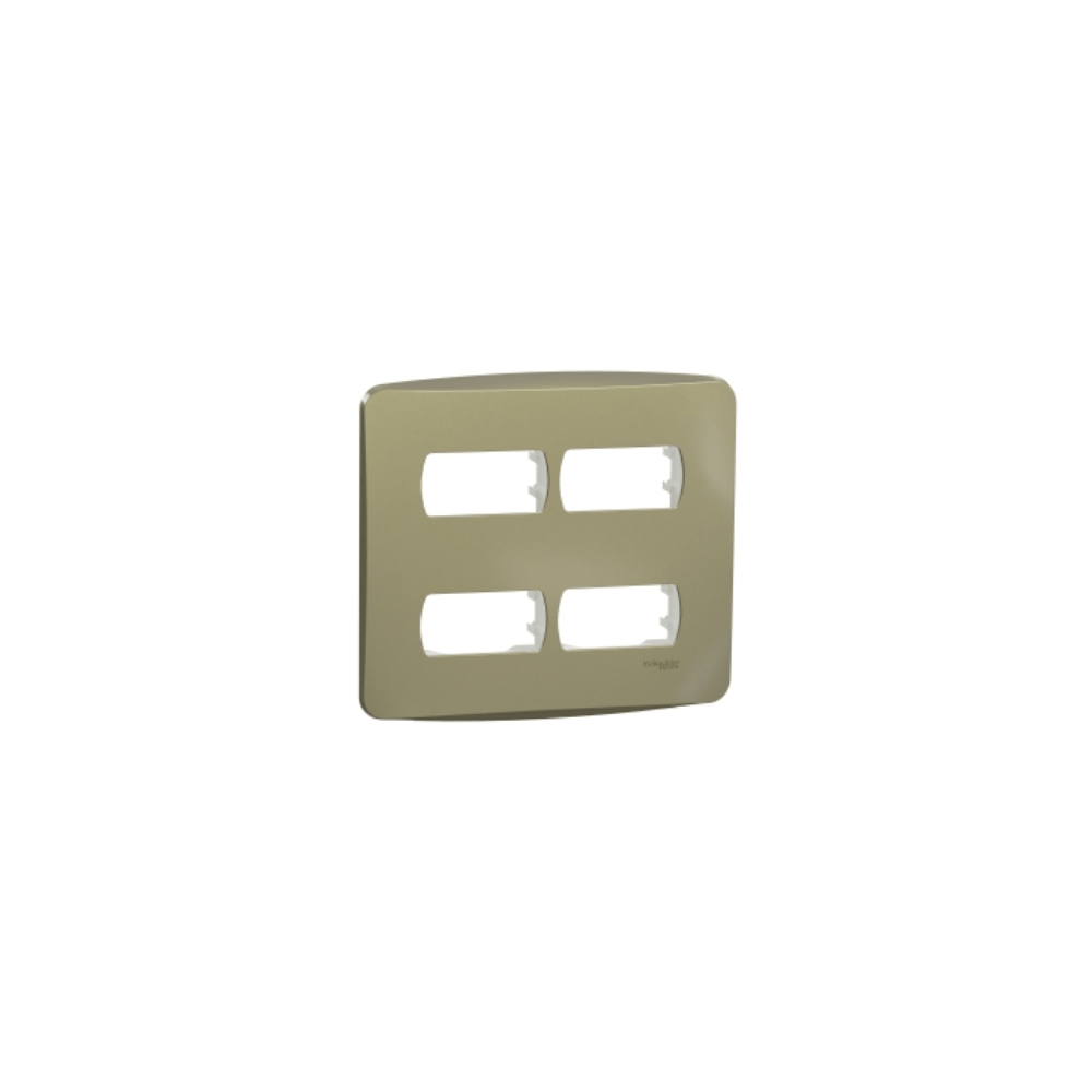 Placa 4X4 Para 4 Módulos Separados Com Suporte Miluz S3B77443 Dourado Schneider