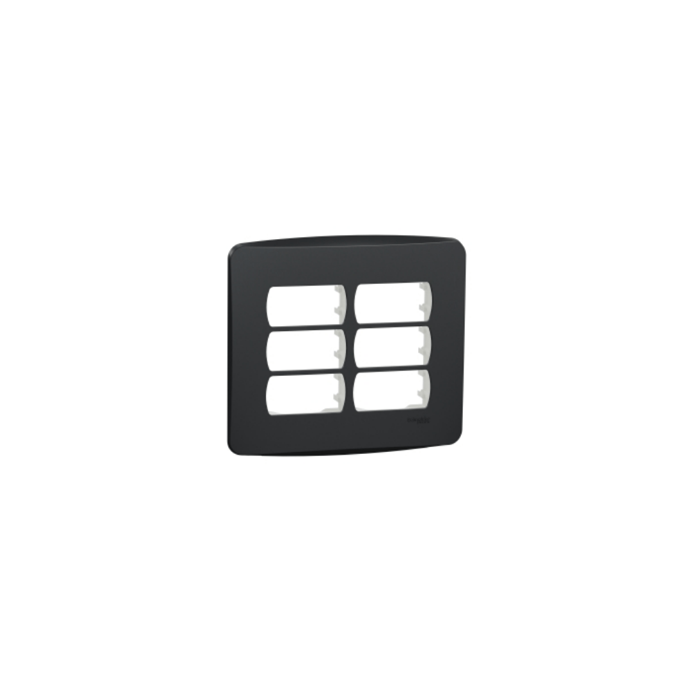 Placa 4X4 Para 6 Módulos Separados Com Suporte Grafite Miluz S3B77461 Schneider