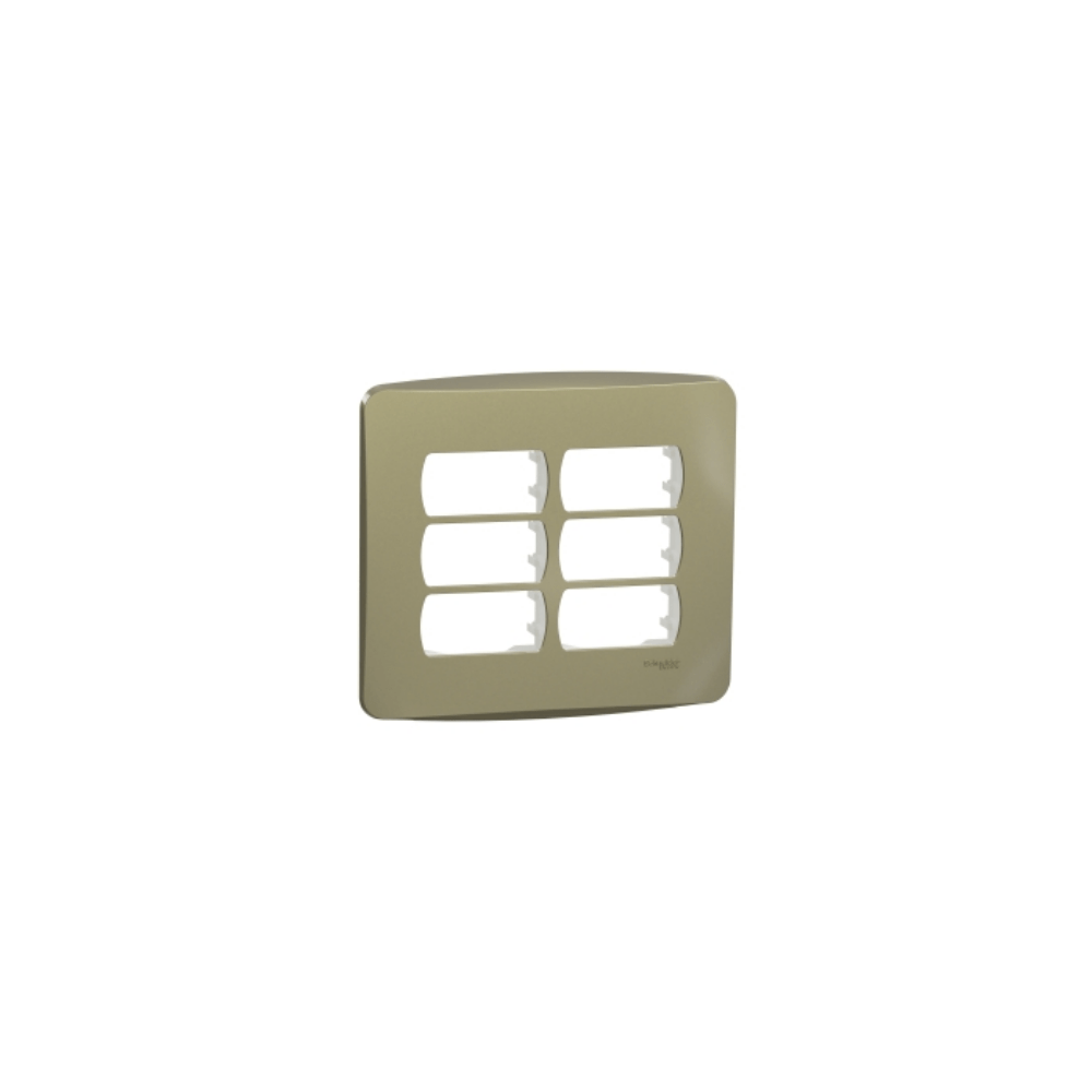 Placa 4X4 Para 6 Módulos Separados Com Suporte Miluz S3B77463 Dourado Schneider