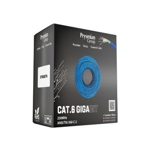 Cabo U/Utp 4P X 24 Awg LSZH Cat6 Azul Hd Embalagem Com 100 Metros Prysmian