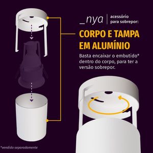 Suporte De Sobrepor Redondo Para Luminária E-27 Bulbo A60 Branco Fosco Nya Micro Revoluz